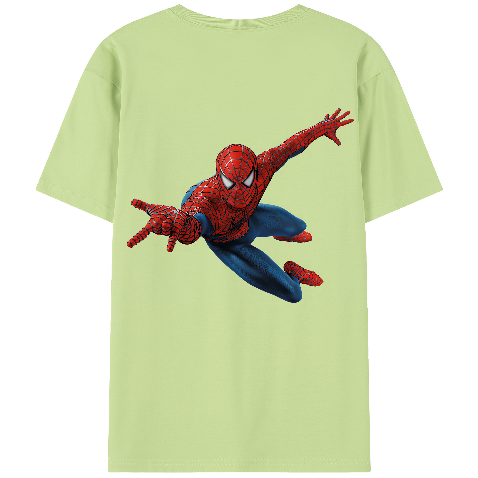 （画像用） Spider Man スパイダーマン 綿100％半袖Tシャツ（背面プリント）